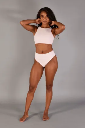 Torrey Recycled Rib Sports Top in Sugar Pink