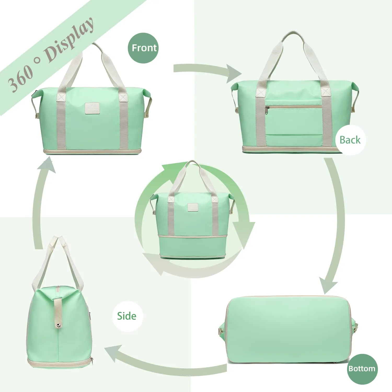 Travel Bag, travel duffel bag, travel bag with trolley cover and wet bag, sports carry-on gym bag