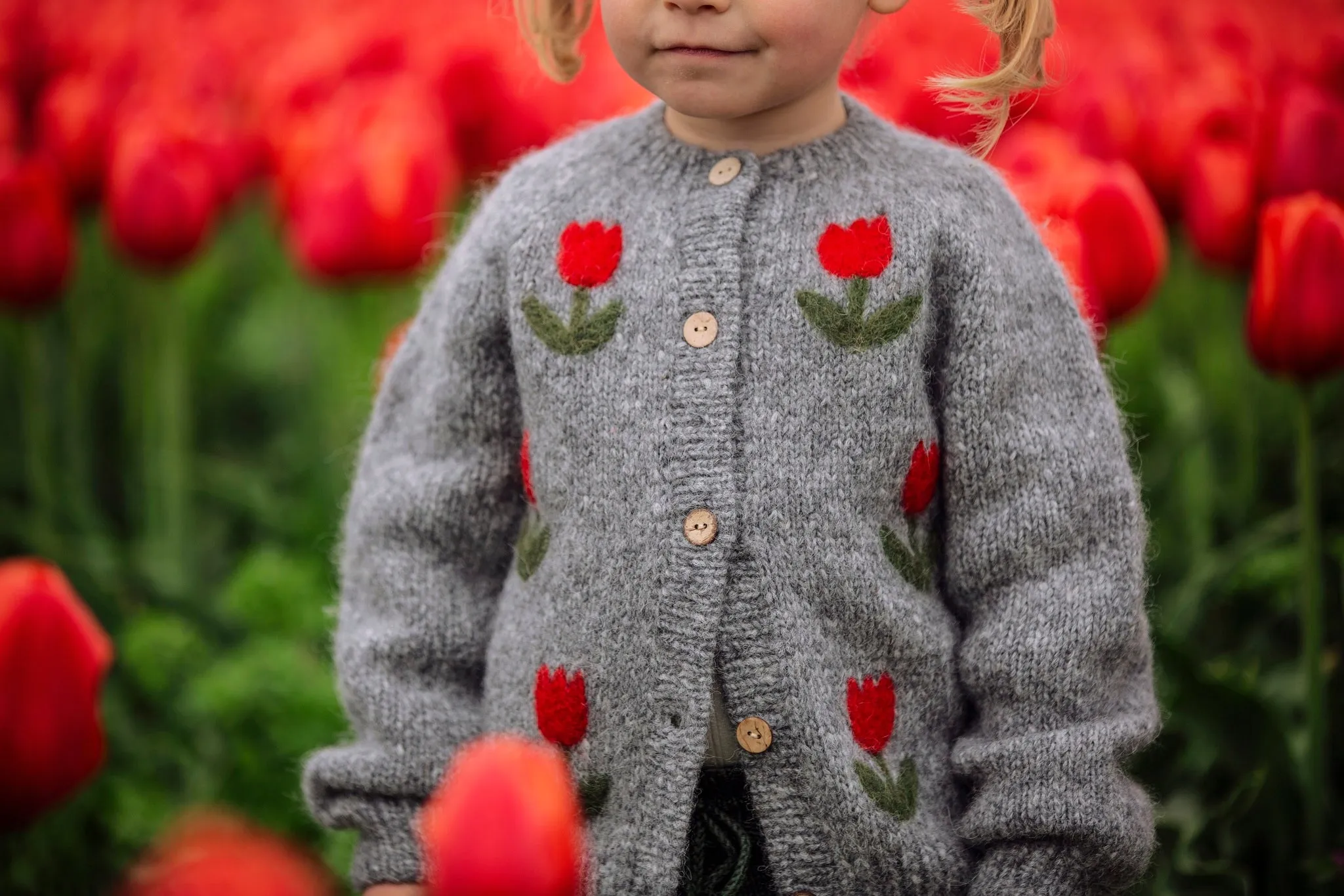 Tulips Cardigan | Dark Grey