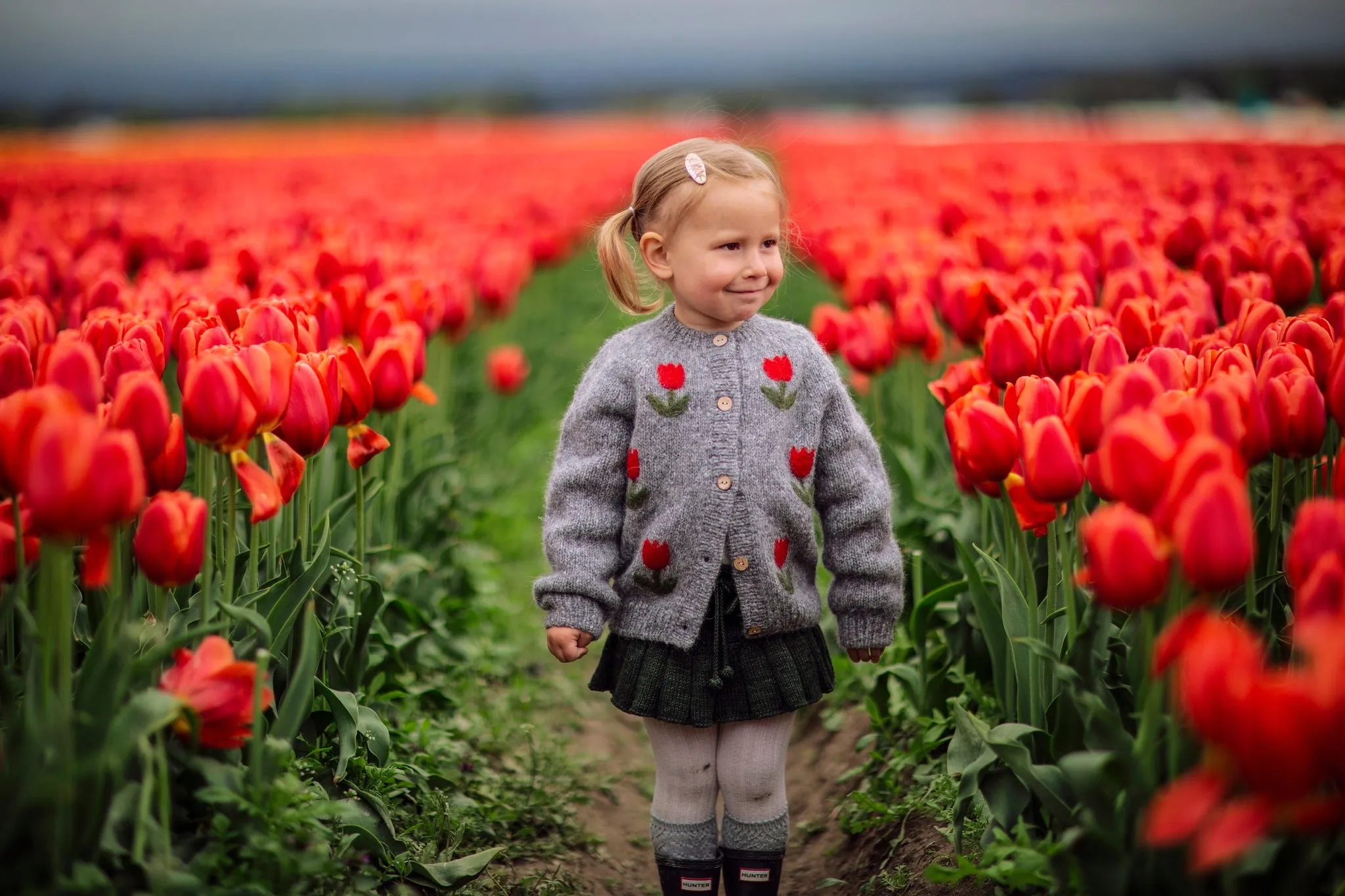 Tulips Cardigan | Dark Grey