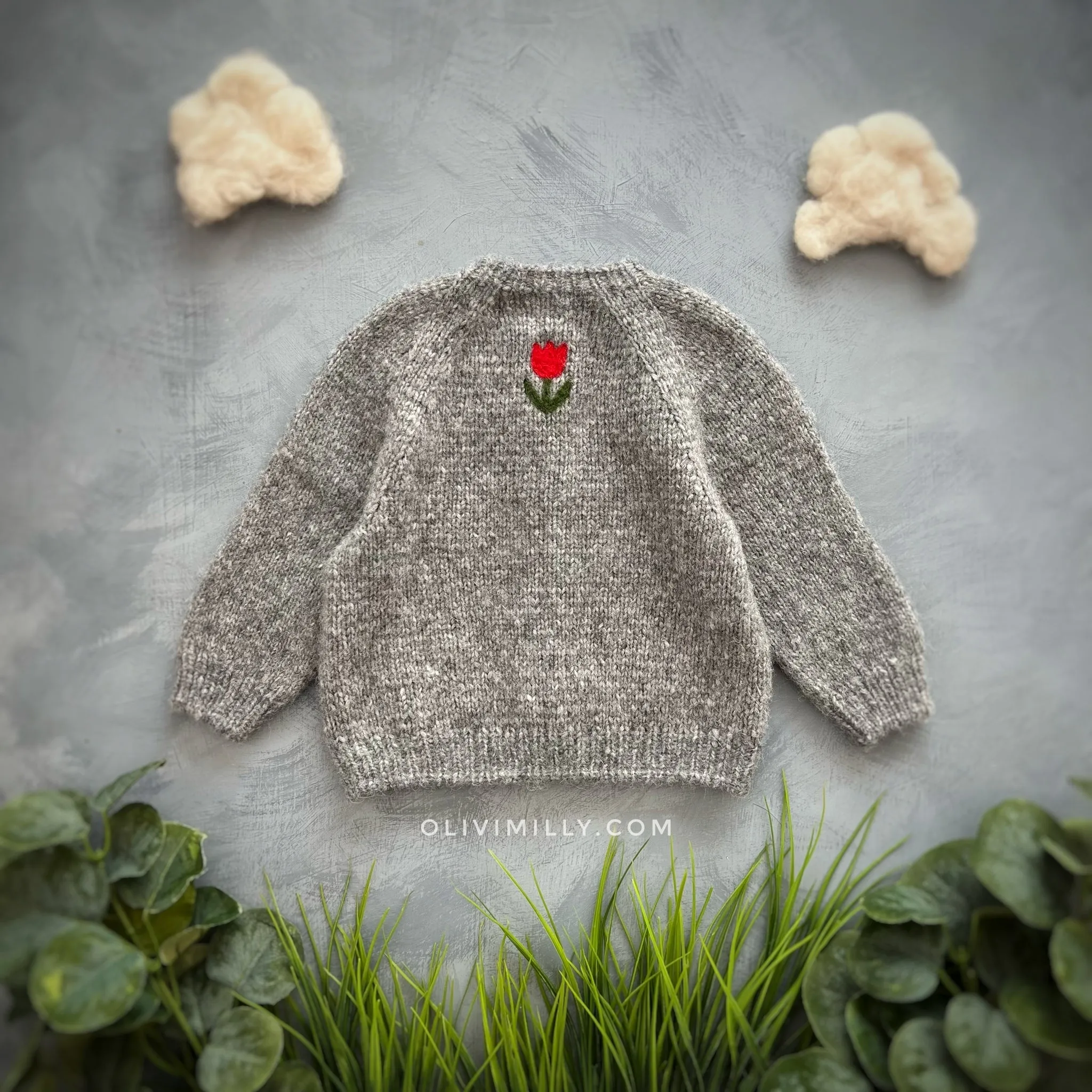 Tulips Cardigan | Dark Grey