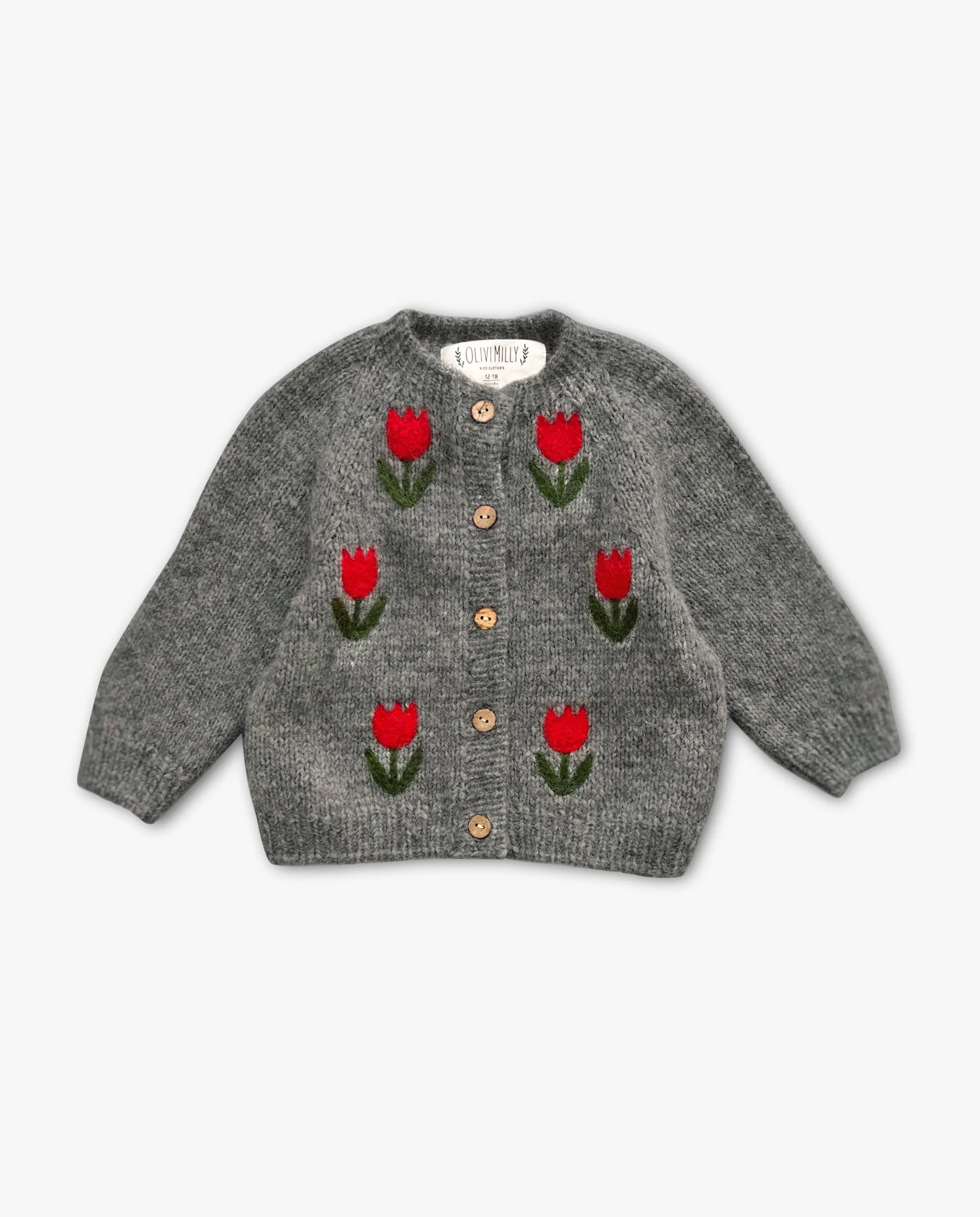 Tulips Cardigan | Dark Grey