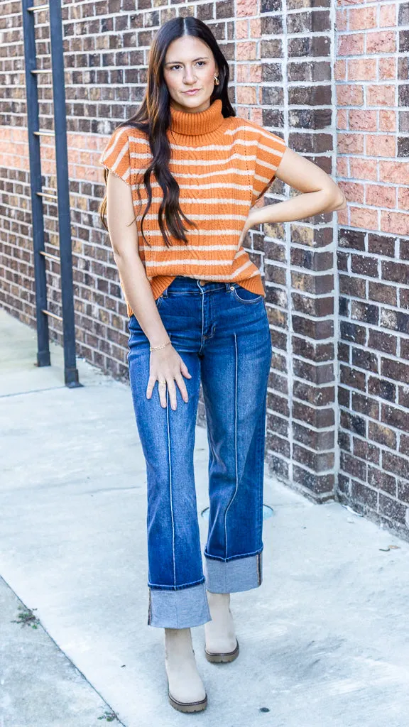 Turtleneck Stripe Vest