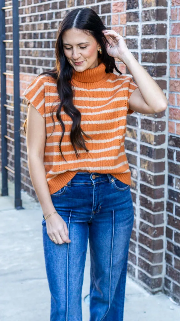 Turtleneck Stripe Vest