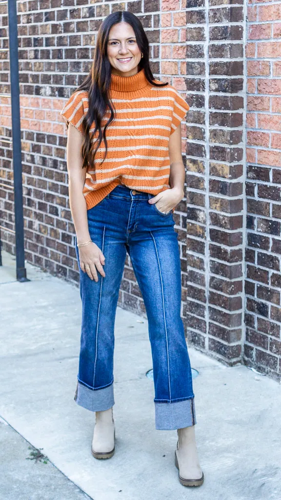 Turtleneck Stripe Vest