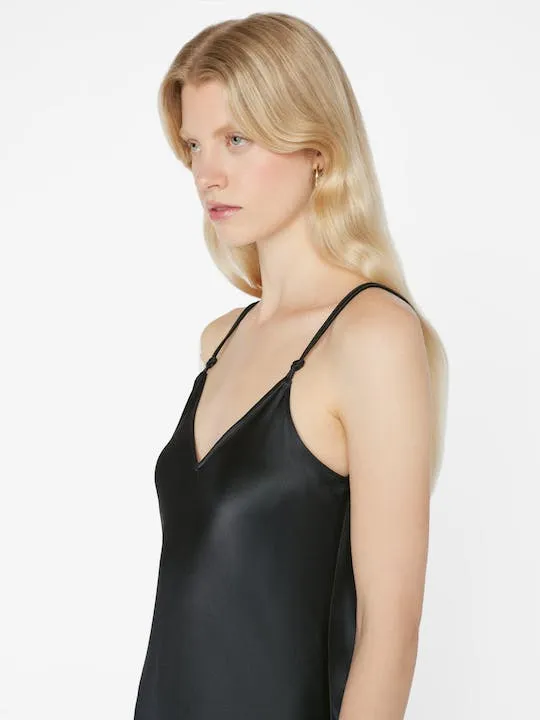 v-neck cami dress - black