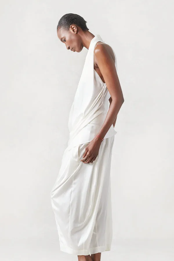 Washed Silk V neck Top