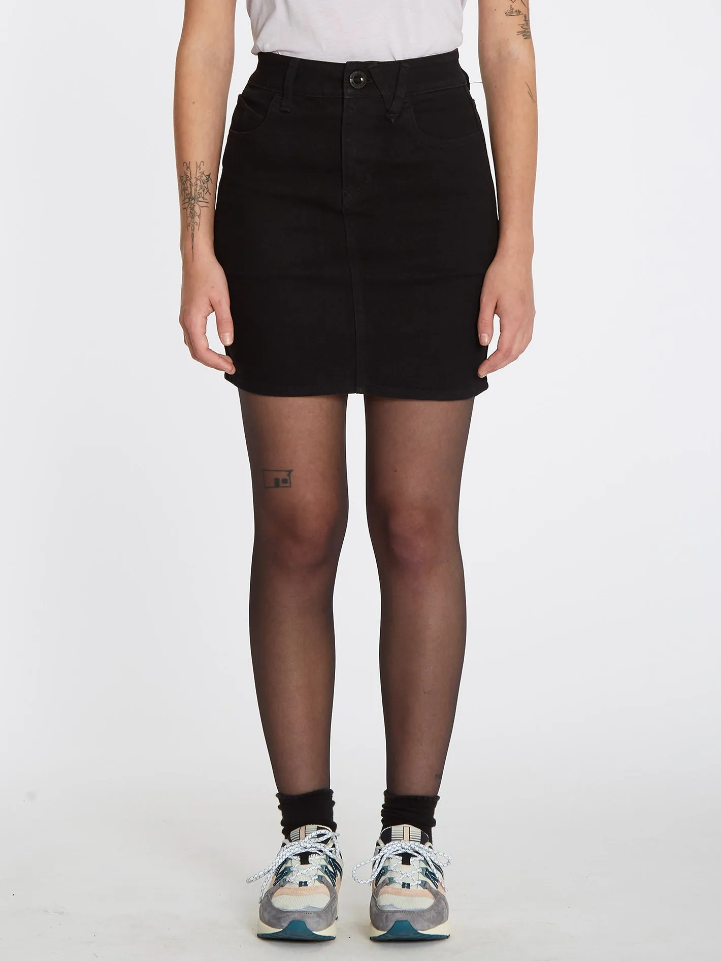 Weellow Denim Skirt - BLACK OUT