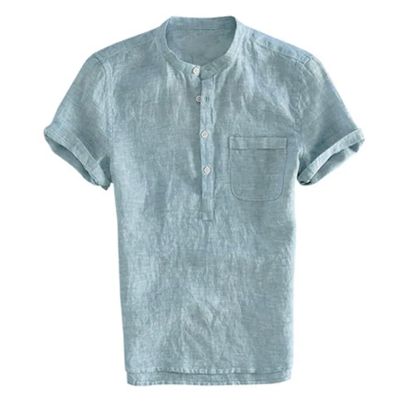 West Louis™ Short Sleeve Henley Collar Shirts