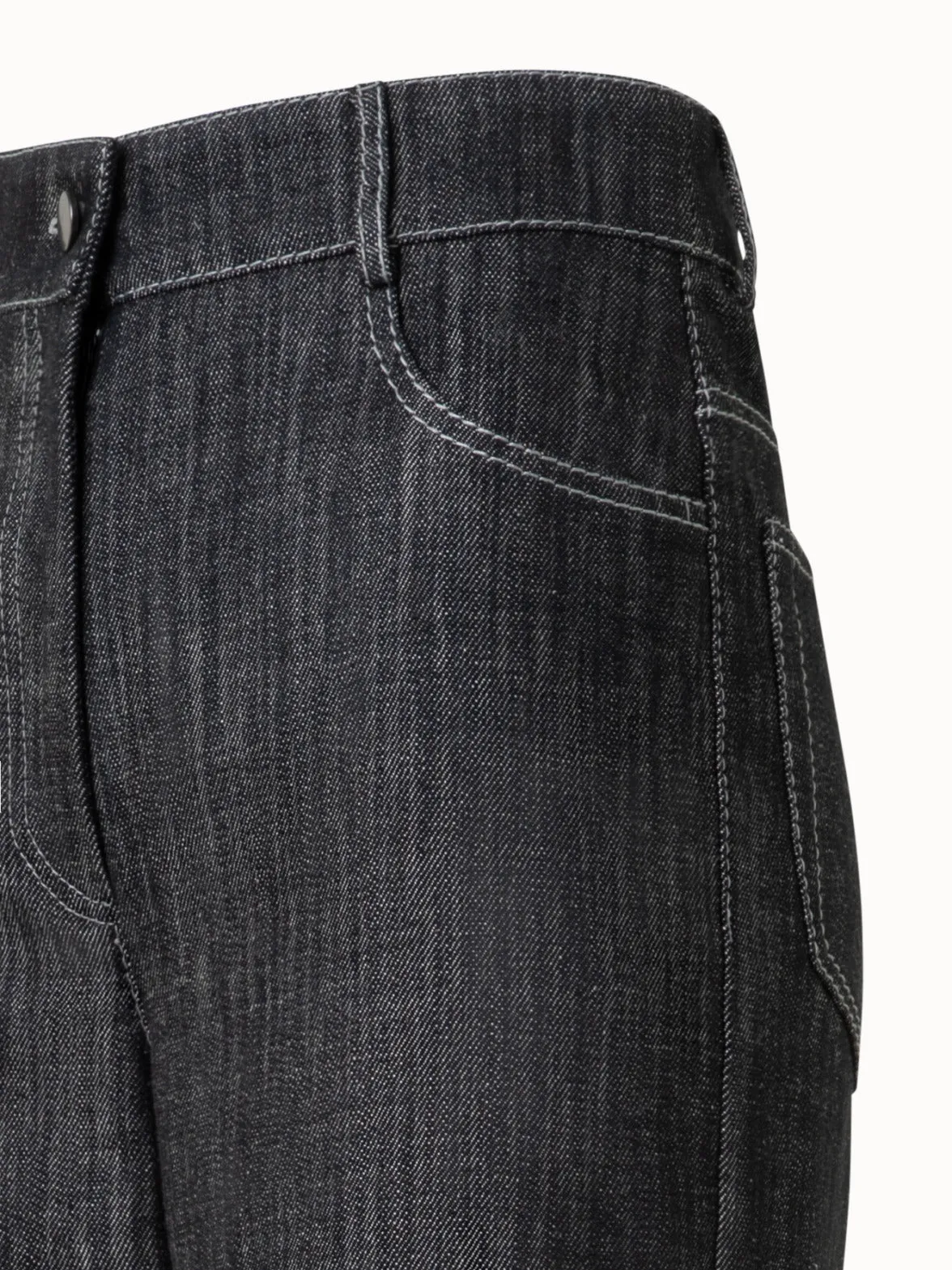 Wide Cotton Denim Pants