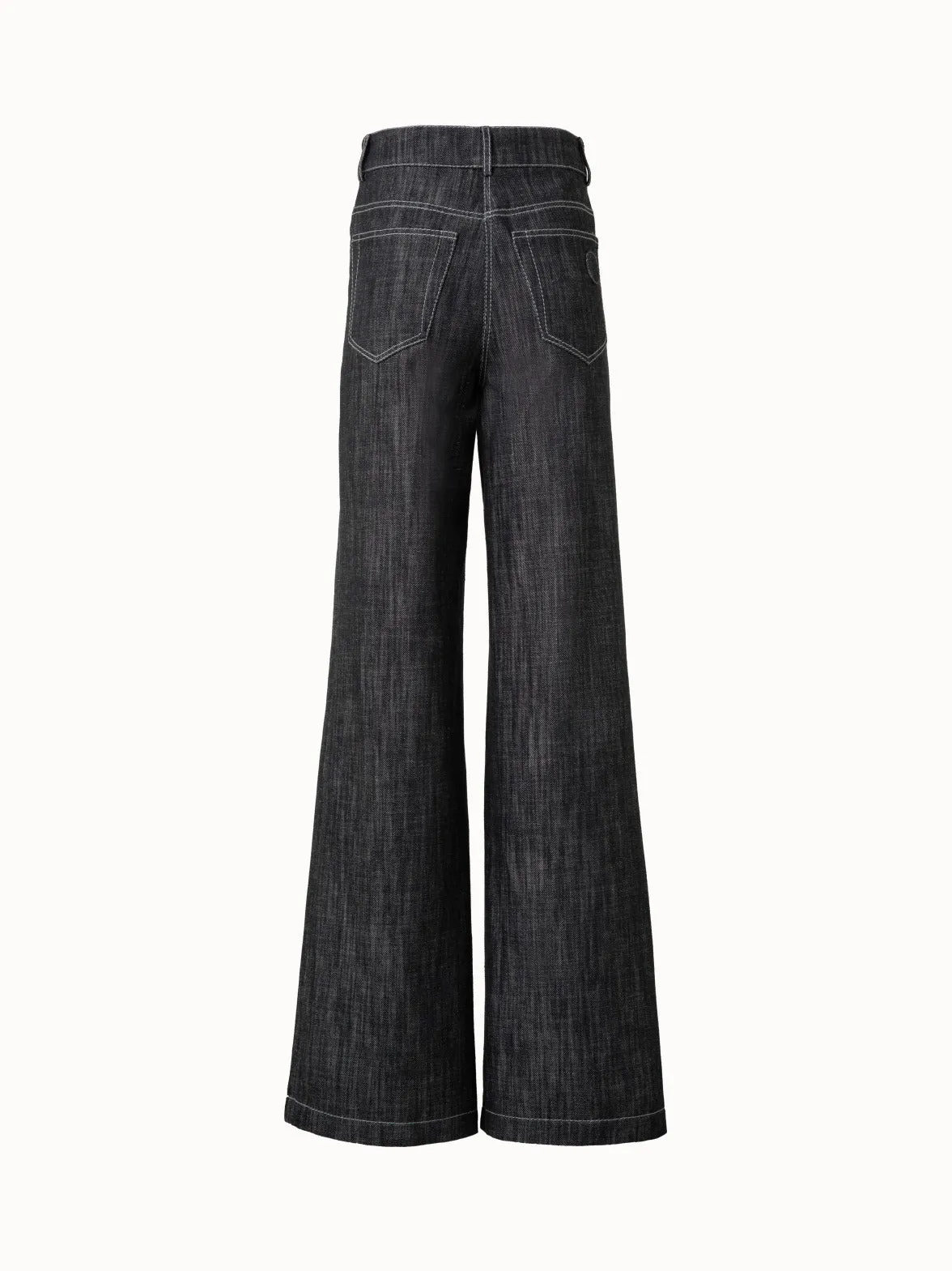 Wide Cotton Denim Pants