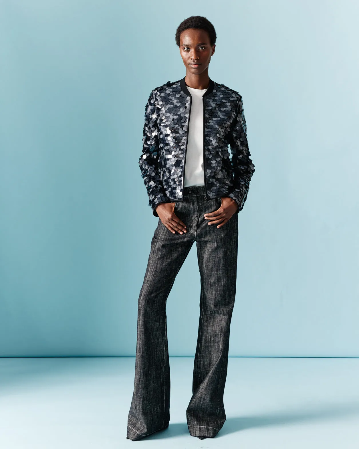 Wide Cotton Denim Pants
