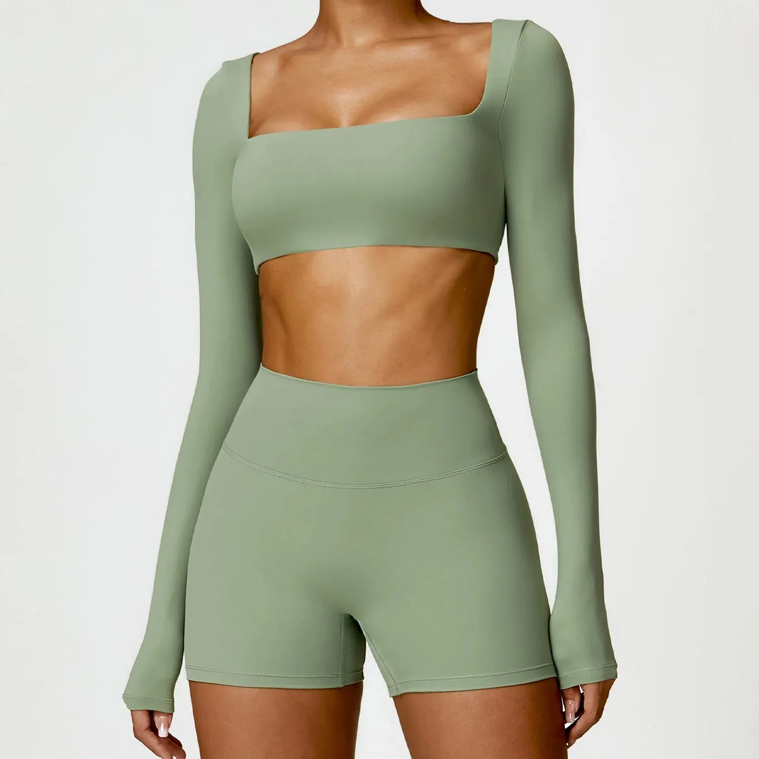 Winter Women's Yoga Long Sleeve Push-Up Fitness Top - Outdoor Running Brushed T-shirt