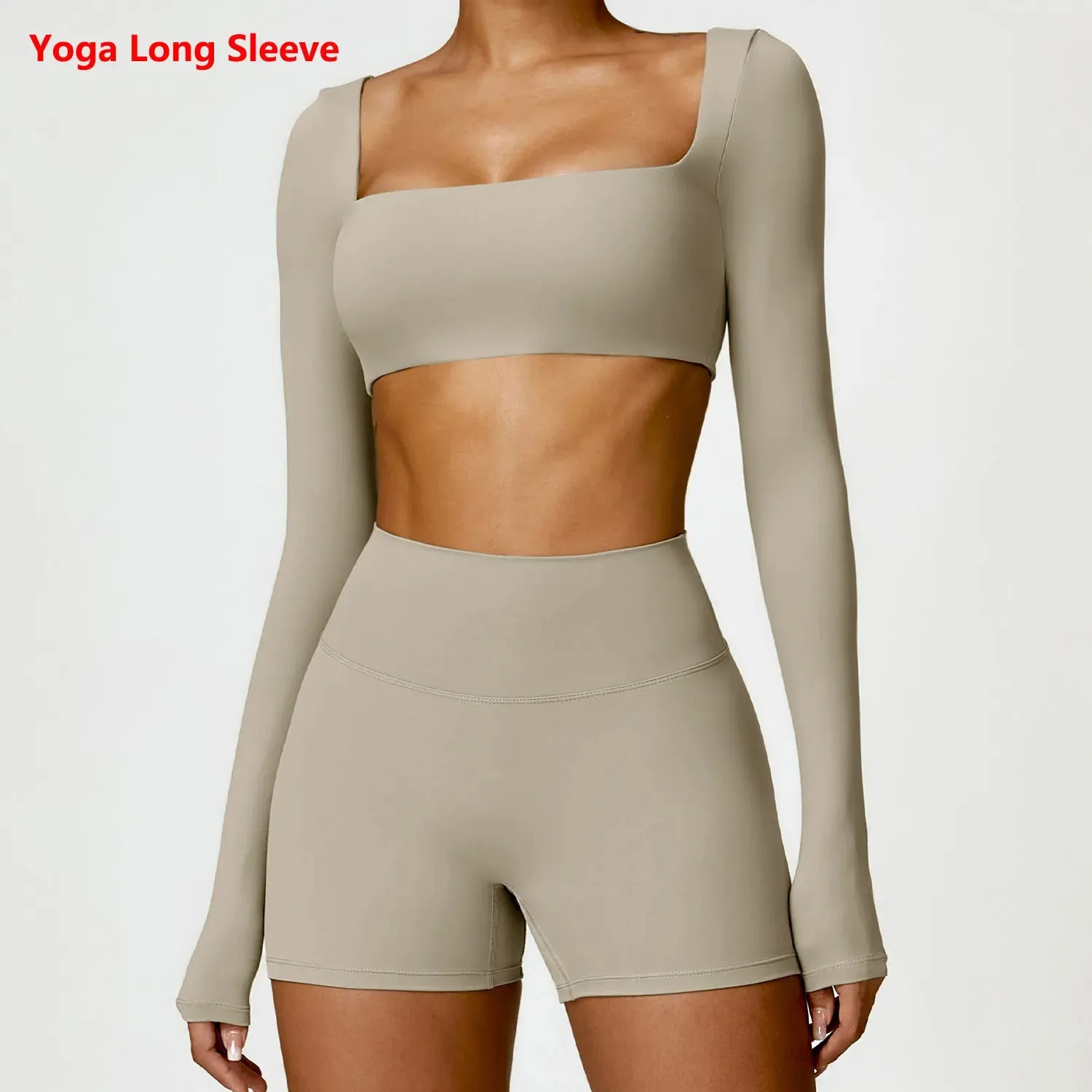 Winter Women's Yoga Long Sleeve Push-Up Fitness Top - Outdoor Running Brushed T-shirt