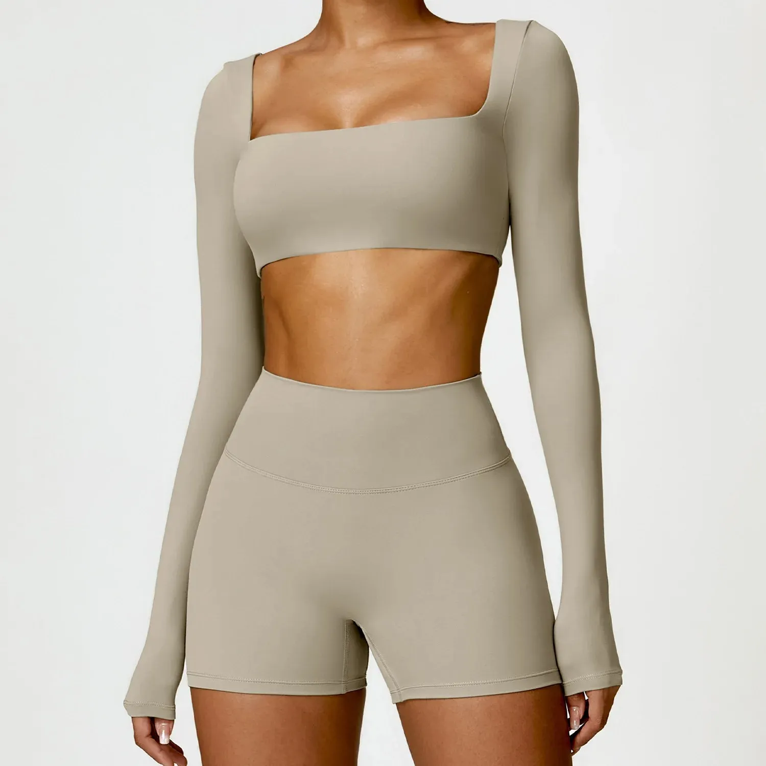 Winter Women's Yoga Long Sleeve Push-Up Fitness Top - Outdoor Running Brushed T-shirt