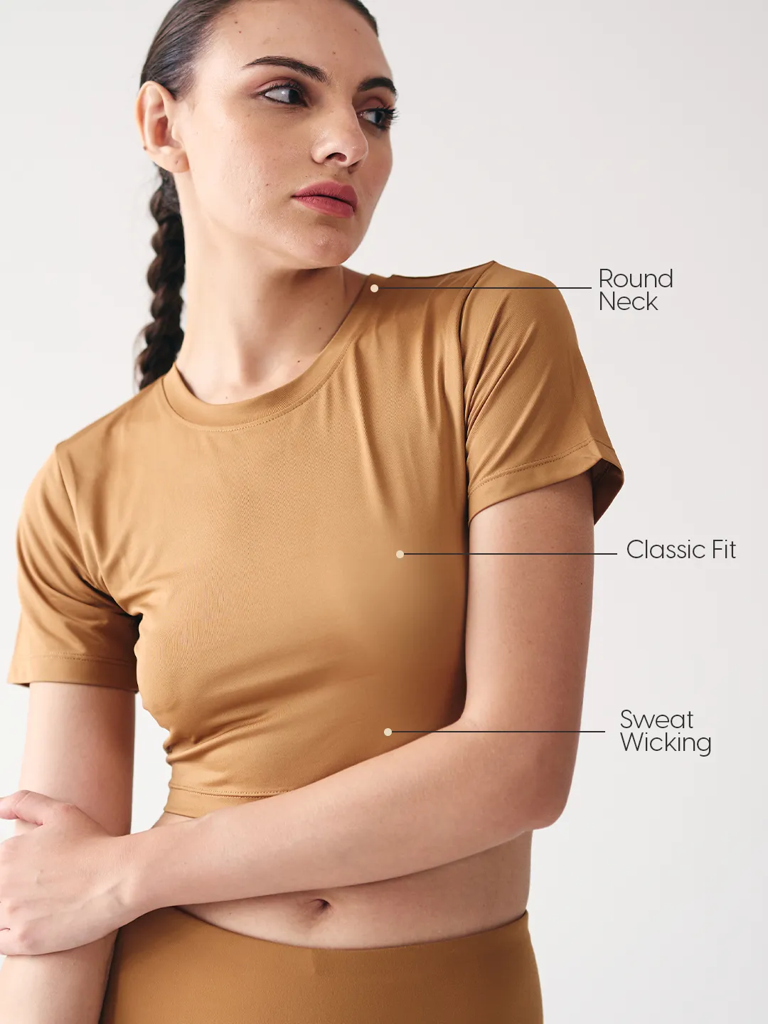 Wise Active Crop Top (Brown)
