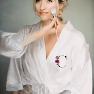 Women's Bride Bridesmaids Robe Short Satin Kimono Robes for Wedding & Bridal Party