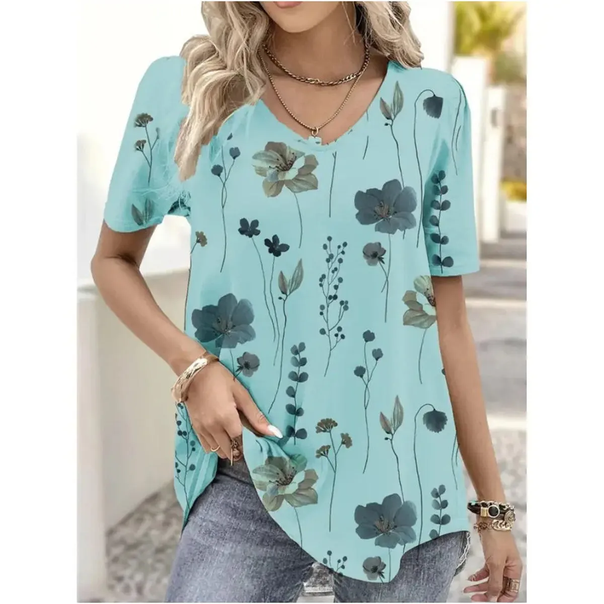 Women's Ethnic Geometric Painting Harajuku T-shirt