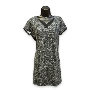 Women's Peached Knit Sleep Shirts with Lace Insert, Satin Bow & Pendant