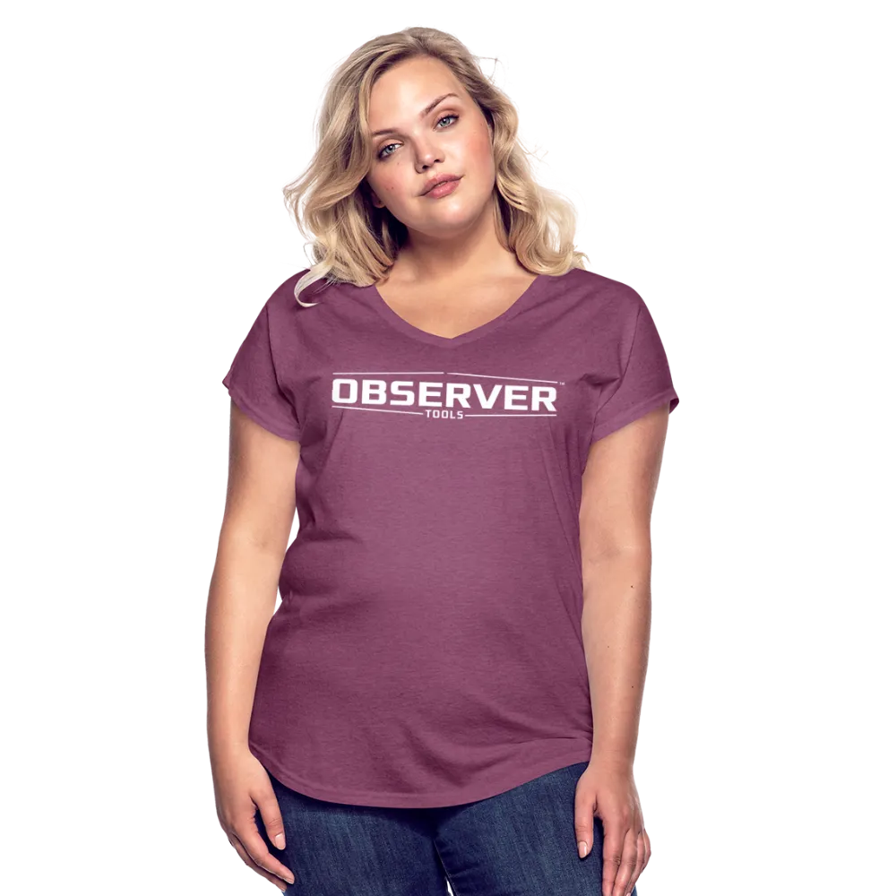 Women's Slim-Fit V-Neck T-Shirt - White Logo