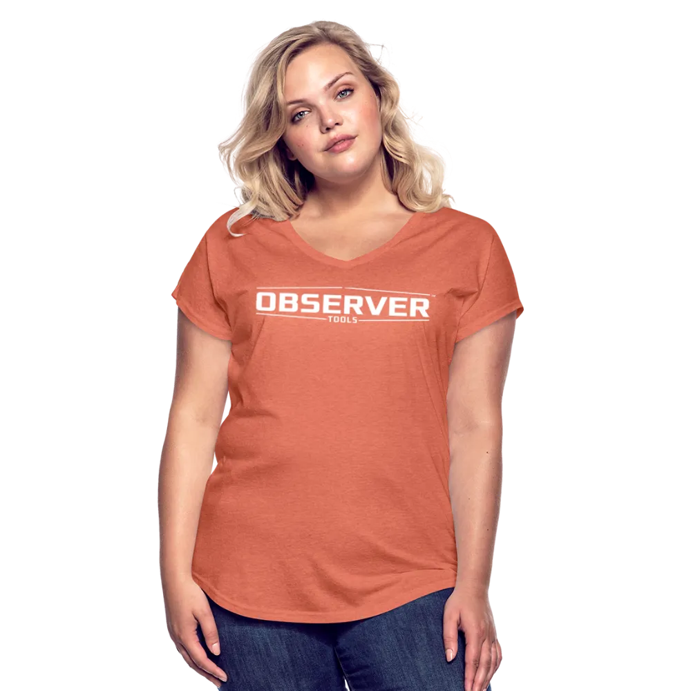 Women's Slim-Fit V-Neck T-Shirt - White Logo
