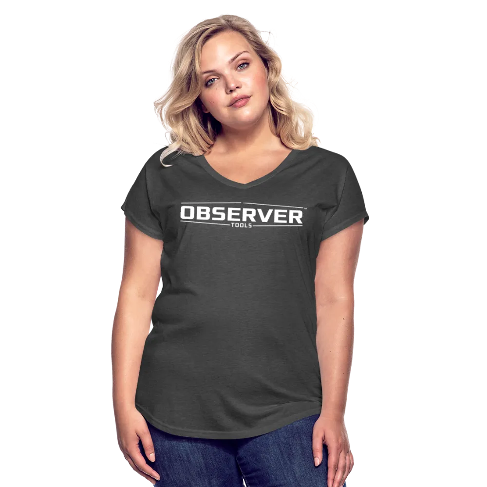 Women's Slim-Fit V-Neck T-Shirt - White Logo