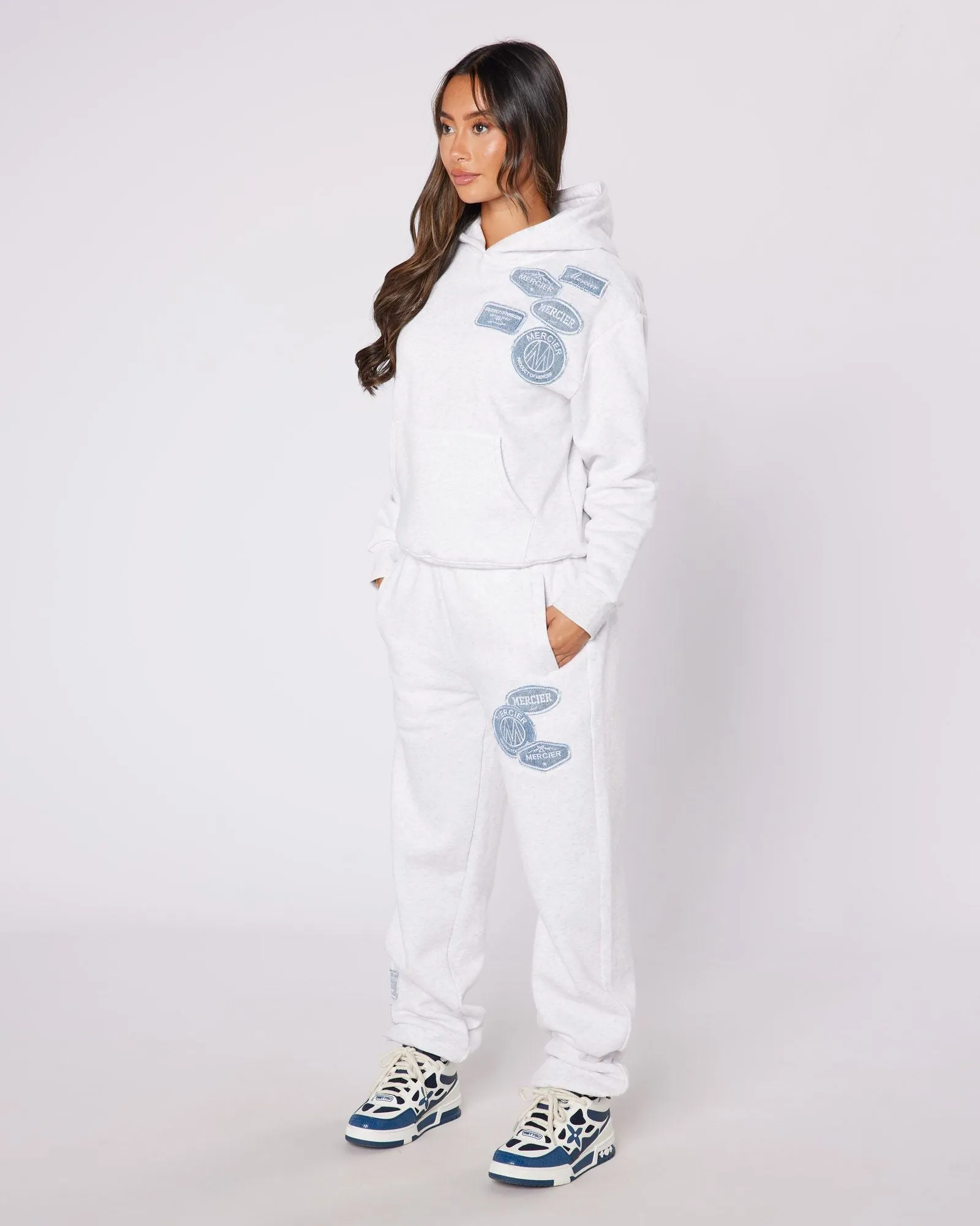 Womens Snow Marl OG Denim Hoodie