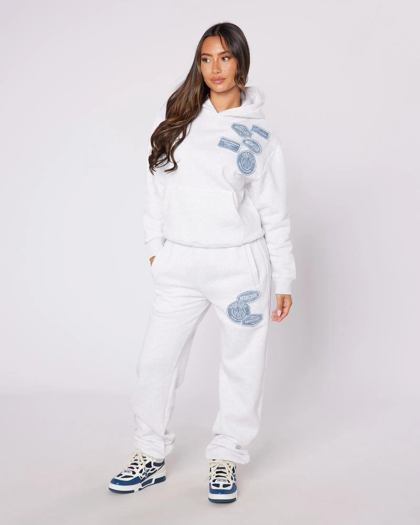 Womens Snow Marl OG Denim Hoodie