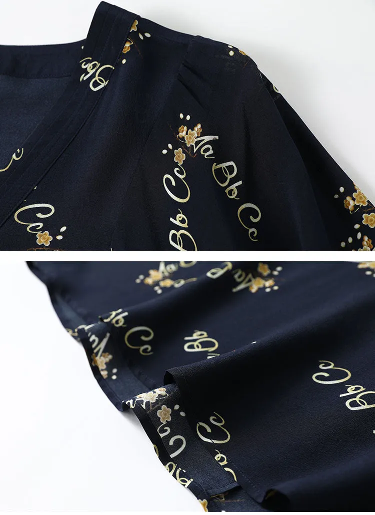 Women's Summer Silk Dress Large Size Loose Tie Tall Long Dress