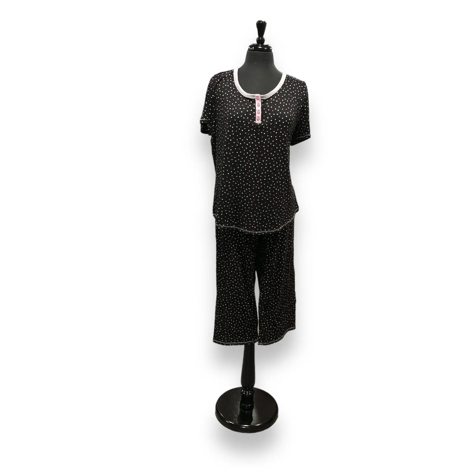 Women's Two Piece Peached Jersey Capri Set with T-Shirt